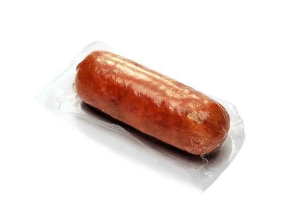 Nahaufnahme Von Wurst Auf Weiß — Stockfoto