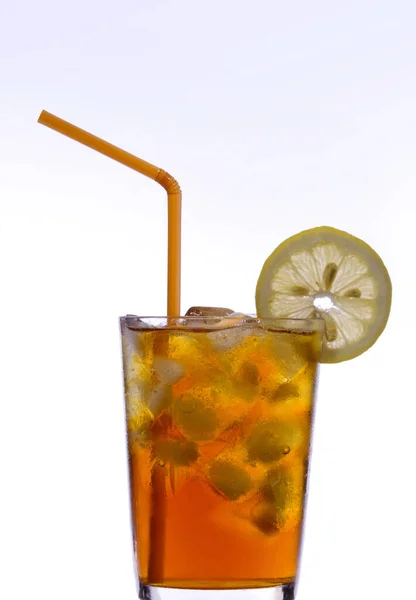 Glass Ice Lemon Tea — Stock Photo, Image