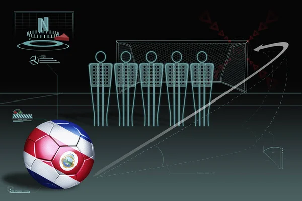 Infográfico Chute Livre Com Bola Futebol Costa Rica — Fotografia de Stock