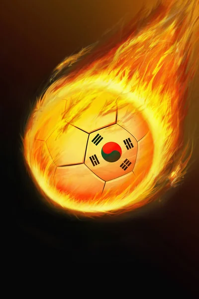 Vlammende Korea Voetbal Bal — Stockfoto