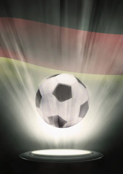 ドイツ国旗を背景にしたサッカーボール — ストック写真