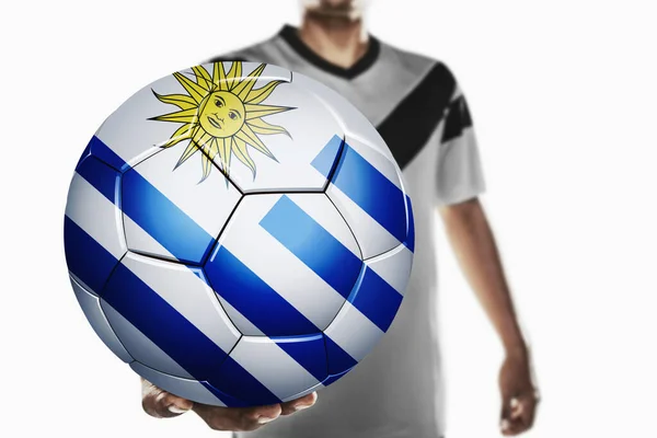 Giocatore Calcio Possesso Pallone Calcio Uruguay — Foto Stock