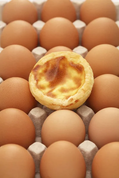 Закрыть Яичный Пирог Яйца — стоковое фото