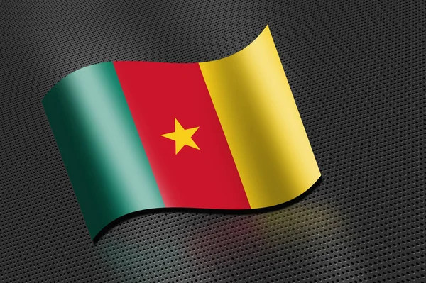 Kamerun Zászló Lengő Banner — Stock Fotó