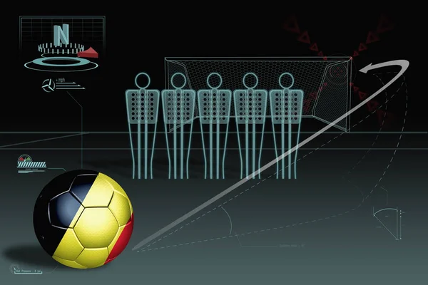 สระเตะ Infographic บเบลเย ยมฟ ตบอล — ภาพถ่ายสต็อก