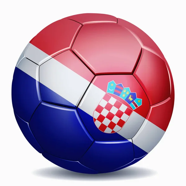 Croazia Bandiera Sul Pallone Calcio — Foto Stock