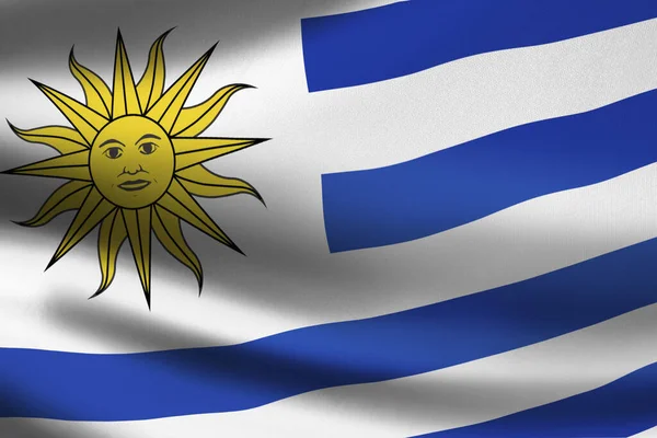 Uruguay Vlag Zwaaiend Spandoek — Stockfoto