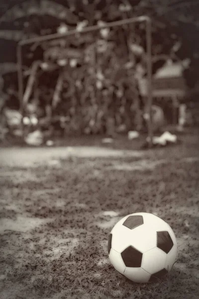 Bola Futebol Campo Jogo — Fotografia de Stock