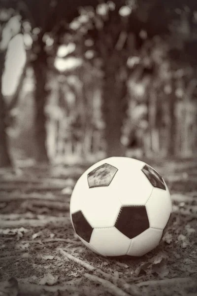 Bola Futebol Chão — Fotografia de Stock