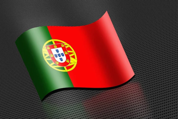 Portugal Vlag Zwaaiend Spandoek — Stockfoto