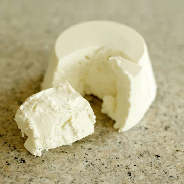 Fresh Italian Ricotta Cheese Marble Chopping Board — Stock Photo, Image