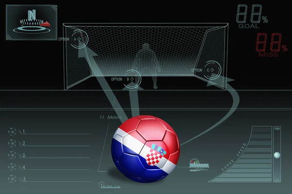 Penalty Kick Infographic Croatia Soccer Ball — Stock Photo, Image