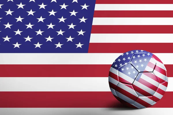 Amerikai Egyesült Államok Zászló Soccer Ball — Stock Fotó