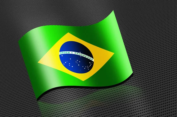 Brazilië Vlag Zwaaiend Spandoek — Stockfoto