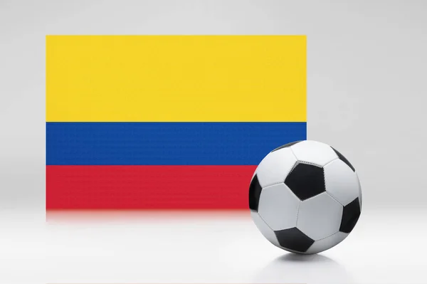 Colombia Bandiera Con Pallone Calcio — Foto Stock