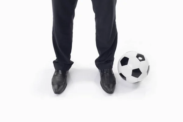 ボール付きサッカーマネージャー — ストック写真