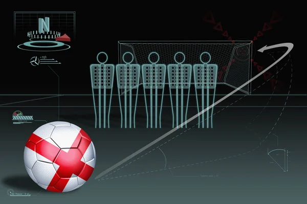 Free Kick Infographic England Soccer Ball — Stock Photo, Image