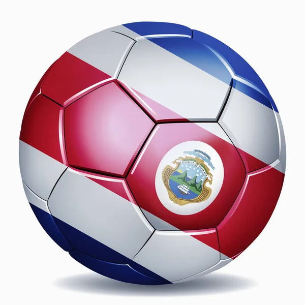 Costa Rica Bandiera Sul Pallone Calcio — Foto Stock