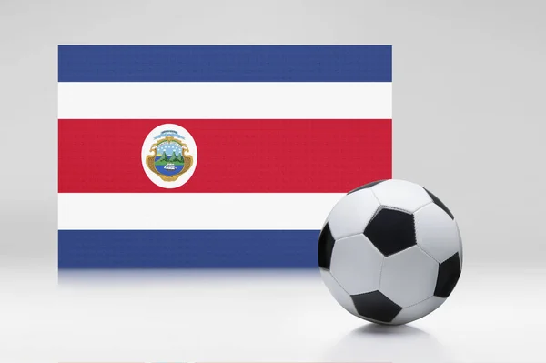 Σημαία Κόστα Ρίκα Μπάλα Ποδοσφαίρου — Φωτογραφία Αρχείου