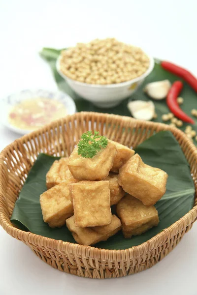 close up of Deep-fried stinky tofu