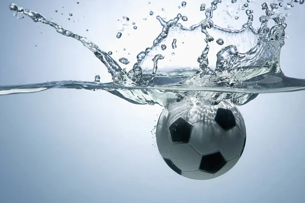 Soccer Ball Splashing Water — Stock Photo, Image