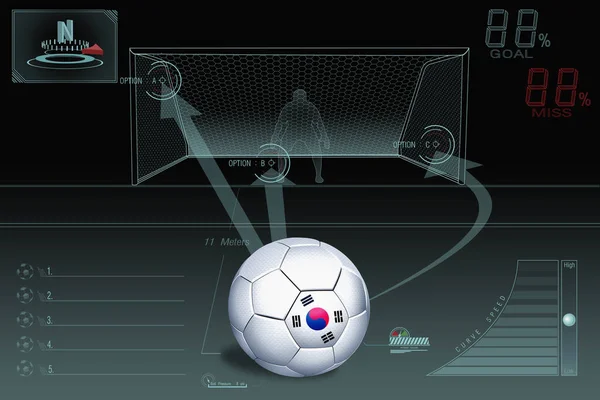 Straffspark Infographic Med Sydkorea Fotboll — Stockfoto