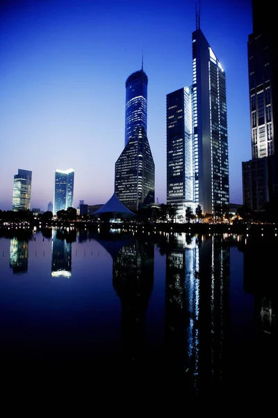 Pudong District Shanghai Night — Stock Photo, Image