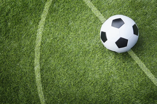 Uma Bola Futebol Campo Jogo — Fotografia de Stock