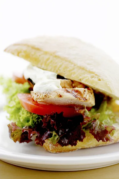 Close Turquia Salada Ciabatta — Fotografia de Stock