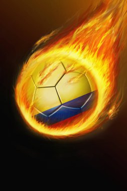 Yanan Rusya futbol topu