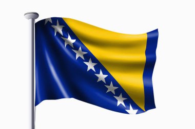 Bosna-Hersek bayrağı dalgalanırken