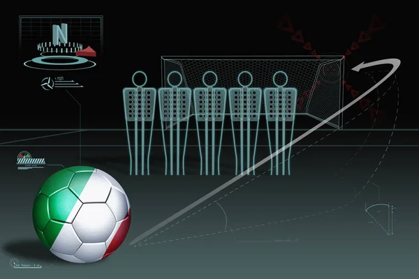 Infográfico Chute Livre Com Bola Futebol Itália — Fotografia de Stock