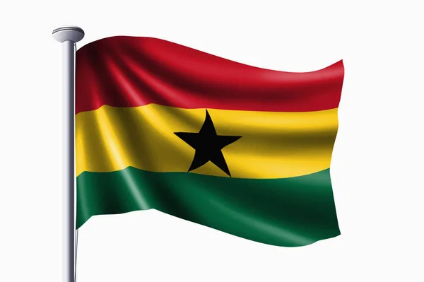 Ghana Fahne Schwenkt Banner — Stockfoto