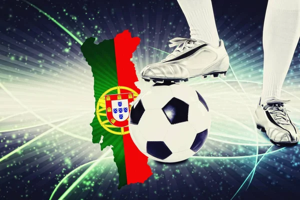 Portugalia Piłkarz Gotowy Rozpoczęcia — Zdjęcie stockowe