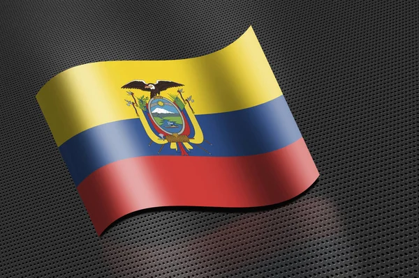 Ecuador Flagge Schwenkt Banner — Stockfoto