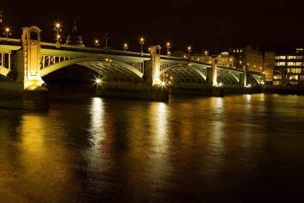 Southwark Bridge Londres Noite — Fotografia de Stock