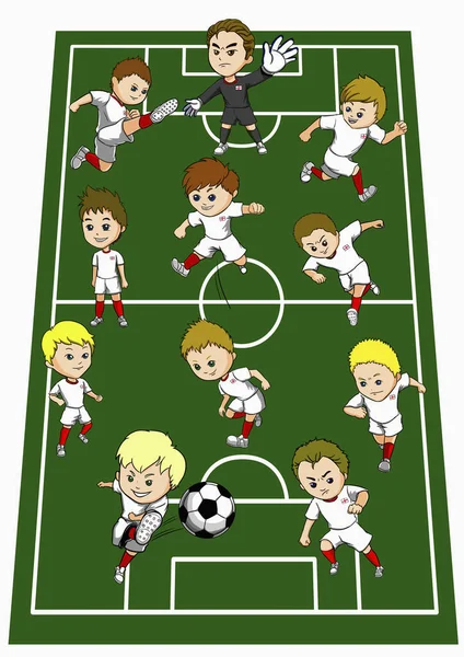 Illustration England Team Formation — Stock Photo, Image