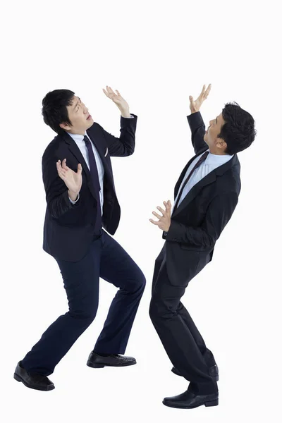 Two Businessmen Looking Very Shocked — Stock Photo, Image
