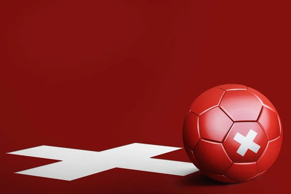 Switzerland Flag Soccer Ball — Stock Photo, Image
