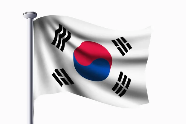 Corea Bandera República Ondeando Bandera — Foto de Stock