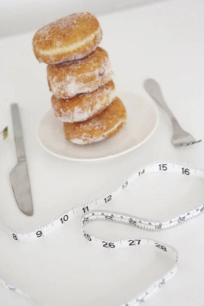 Stacked Doughnuts Tape Measure — Stock Photo, Image