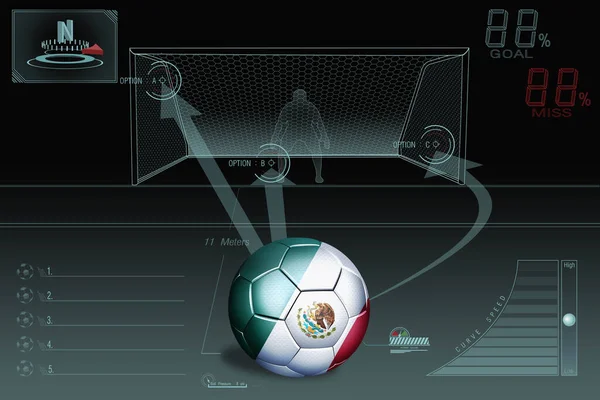 Strafstoß Infografik Mit Mexikos Fußball — Stockfoto