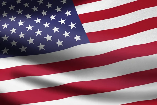 Flagge Der Vereinigten Staaten Von Amerika Schwenkt Banner — Stockfoto