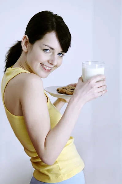 Mujer Joven Desayunando — Foto de Stock