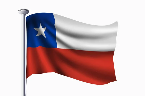 Флаг Чили Размахивающий Знамя — стоковое фото