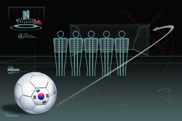 Infográfico Chute Livre Com Bola Futebol Coreia Sul — Fotografia de Stock