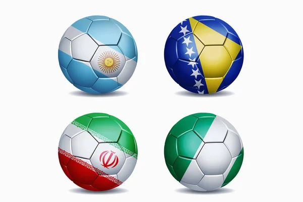 Voetbal Nationale Team Vlaggen Voetbal — Stockfoto