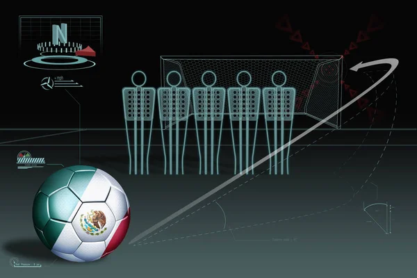 Freistoßinfografik Mit Mexikos Fußball — Stockfoto