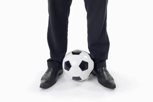 ボール付きサッカーマネージャー — ストック写真