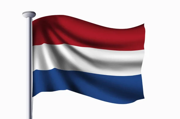 Nederländernas Flagga Viftande Banner — Stockfoto